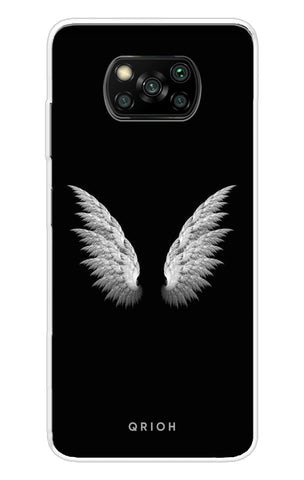 White Angel Wings Poco X3 Back Cover