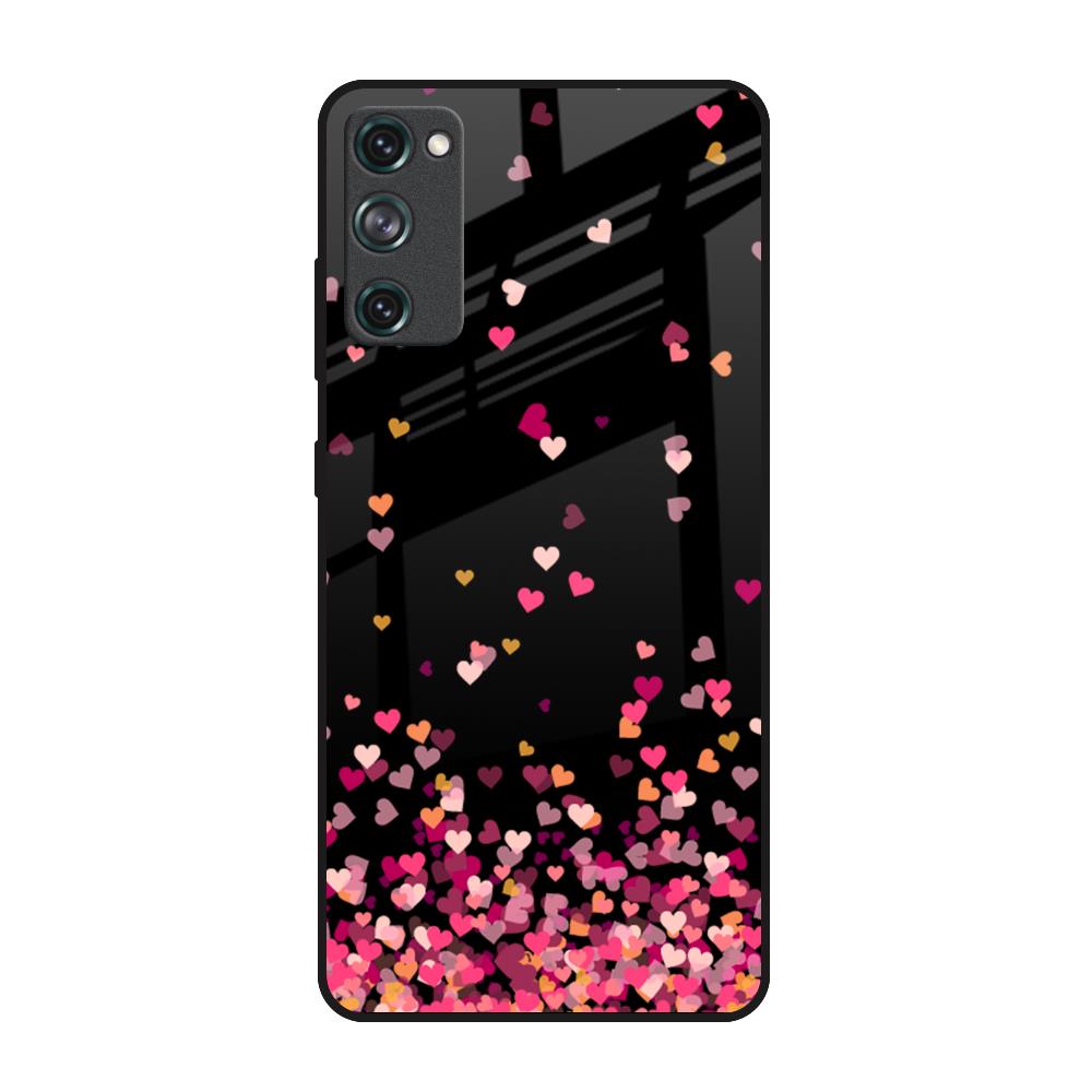 Heart Rain Fall Samsung Galaxy S20 FE Glass Back Cover Online
