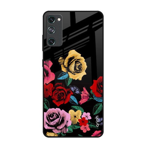 Floral Decorative Samsung Galaxy S20 FE Glass Back Cover Online