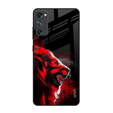 Red Angry Lion Samsung Galaxy S20 FE Glass Back Cover Online