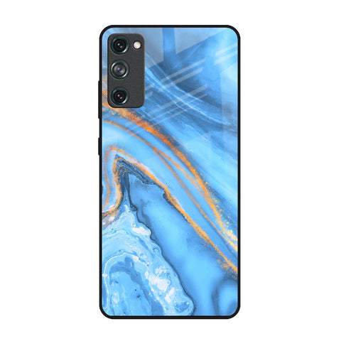 Vibrant Blue Marble Samsung Galaxy S20 FE Glass Back Cover Online