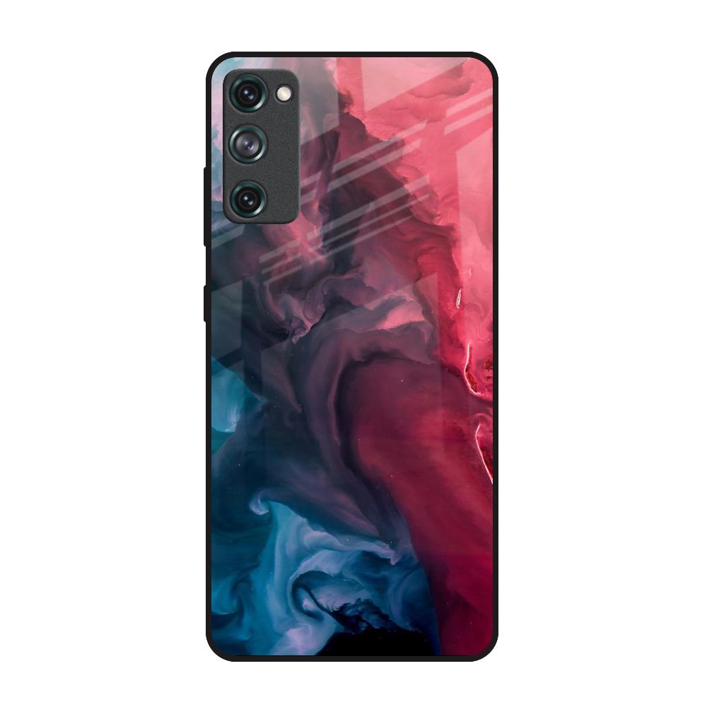 Blue & Red Smoke Samsung Galaxy S20 FE Glass Back Cover Online