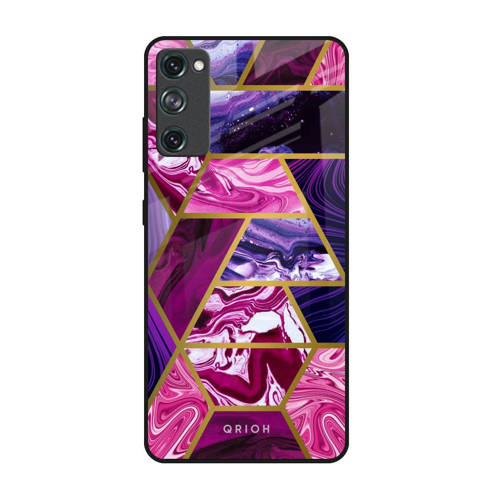Electroplated Geometric Marble Samsung Galaxy S20 FE Glass Back Cover Online