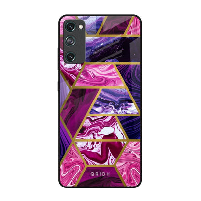 Electroplated Geometric Marble Samsung Galaxy S20 FE Glass Back Cover Online