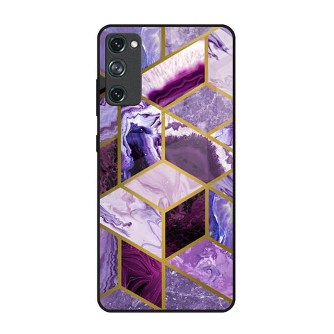 Purple Rhombus Marble Samsung Galaxy S20 FE Glass Back Cover Online