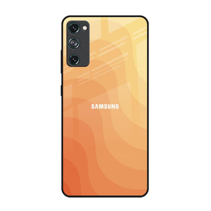 Orange Curve Pattern Samsung Galaxy S20 FE Glass Back Cover Online