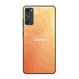 Orange Curve Pattern Samsung Galaxy S20 FE Glass Back Cover Online