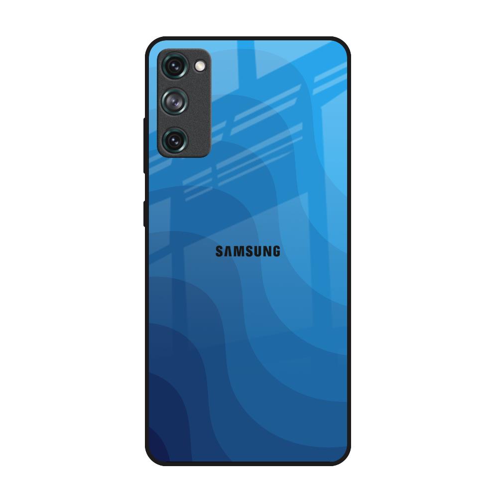 Blue Wave Abstract Samsung Galaxy S20 FE Glass Back Cover Online
