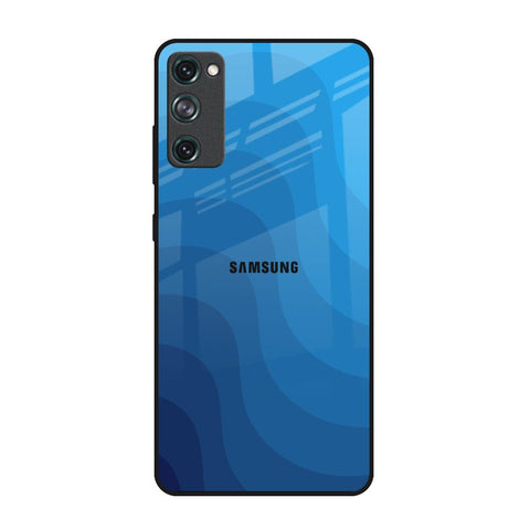 Blue Wave Abstract Samsung Galaxy S20 FE Glass Back Cover Online