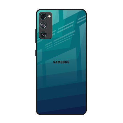 Green Triangle Pattern Samsung Galaxy S20 FE Glass Back Cover Online