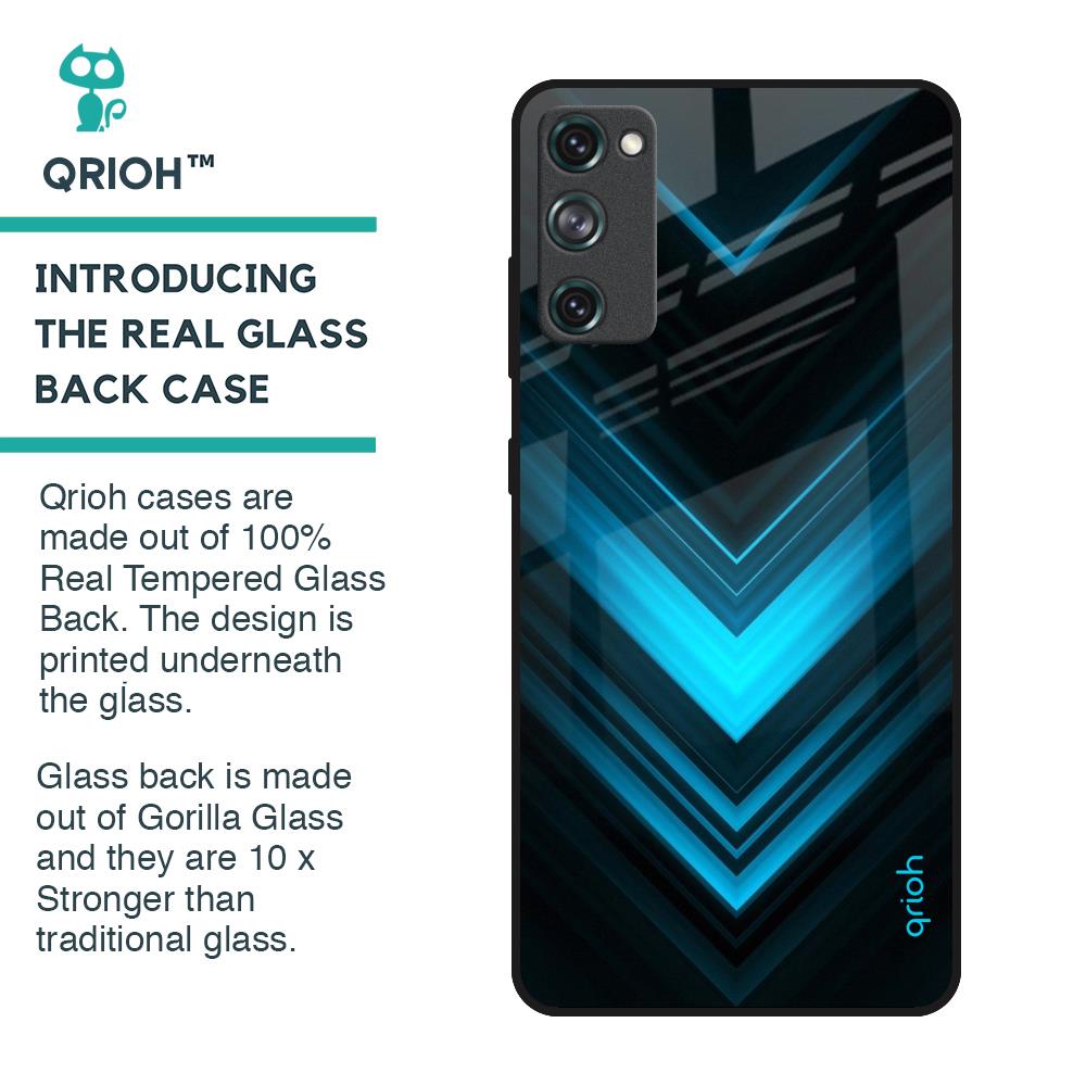 Vertical Blue Arrow Glass Case For Samsung Galaxy S20 FE