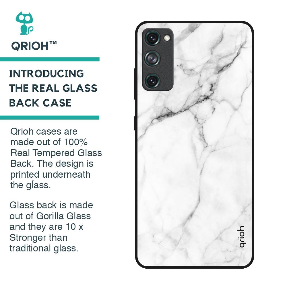 Modern White Marble Glass Case for Samsung Galaxy S20 FE