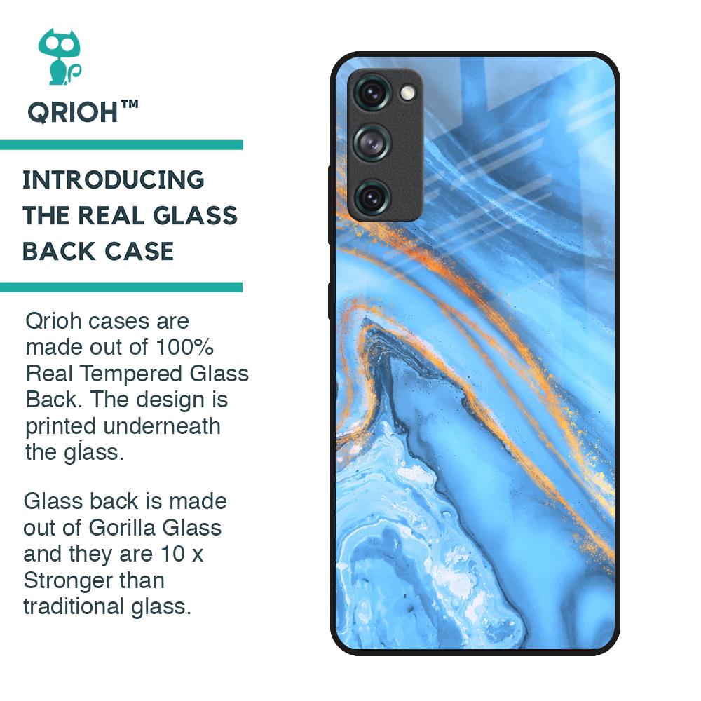 Vibrant Blue Marble Glass Case for Samsung Galaxy S20 FE