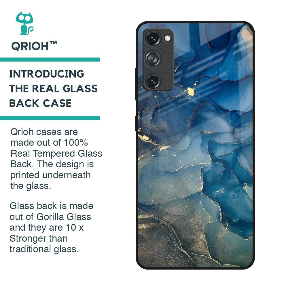 Blue Cool Marble Glass Case for Samsung Galaxy S20 FE