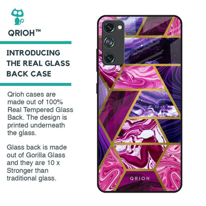 Electroplated Geometric Marble Glass Case for Samsung Galaxy S20 FE