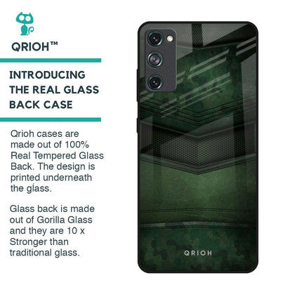 Green Leather Glass Case for Samsung Galaxy S20 FE