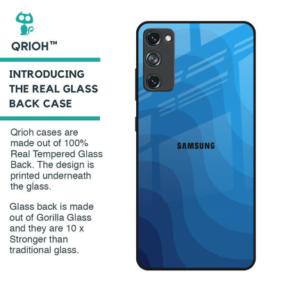 Blue Wave Abstract Glass Case for Samsung Galaxy S20 FE