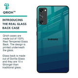 Green Triangle Pattern Glass Case for Samsung Galaxy S20 FE
