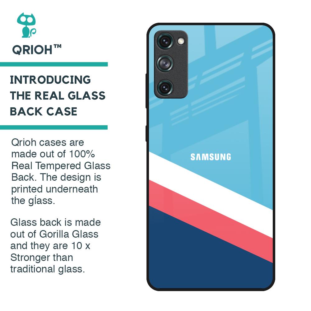 Pink & White Stripes Glass Case For Samsung Galaxy S20 FE