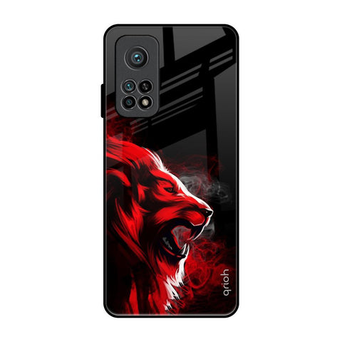 Red Angry Lion Xiaomi Mi 10T Pro Glass Back Cover Online