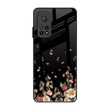 Floating Floral Print Xiaomi Mi 10T Pro Glass Back Cover Online
