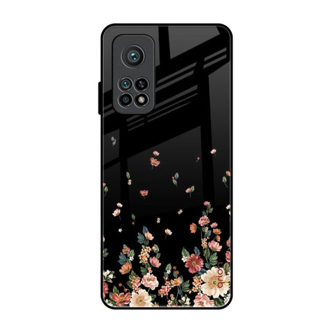 Floating Floral Print Xiaomi Mi 10T Pro Glass Back Cover Online