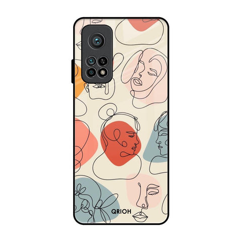 Abstract Faces Xiaomi Mi 10T Pro Glass Back Cover Online