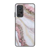 Pink & Gold Gllitter Marble Xiaomi Mi 10T Pro Glass Back Cover Online