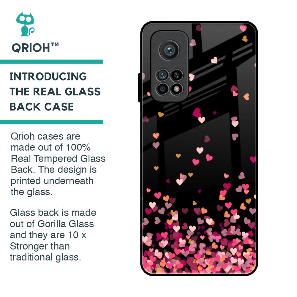 Heart Rain Fall Glass Case For Xiaomi Mi 10T Pro