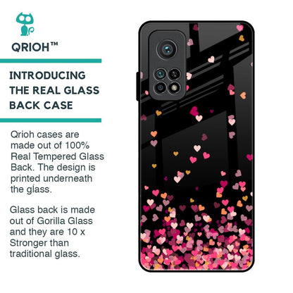 Heart Rain Fall Glass Case For Xiaomi Mi 10T Pro