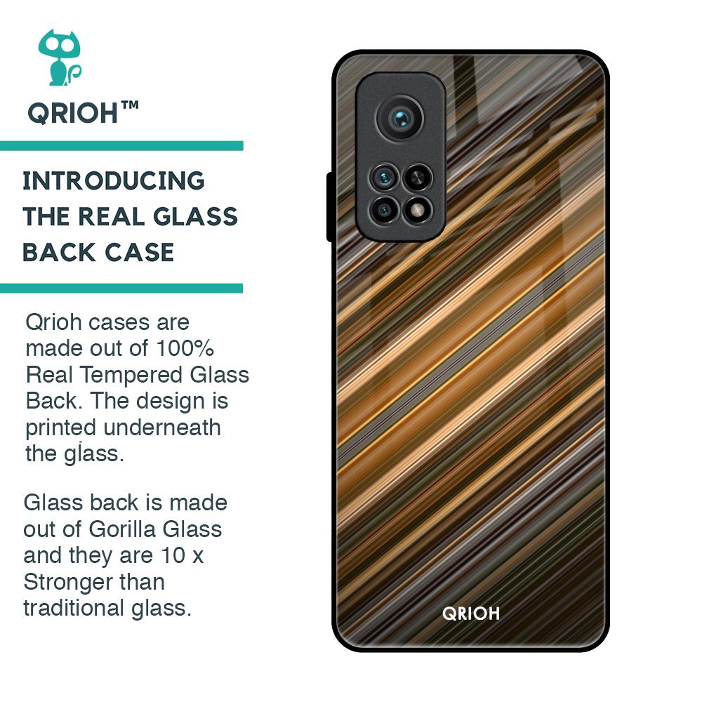 Diagonal Slash Pattern Glass Case for Xiaomi Mi 10T Pro