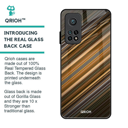 Diagonal Slash Pattern Glass Case for Xiaomi Mi 10T Pro