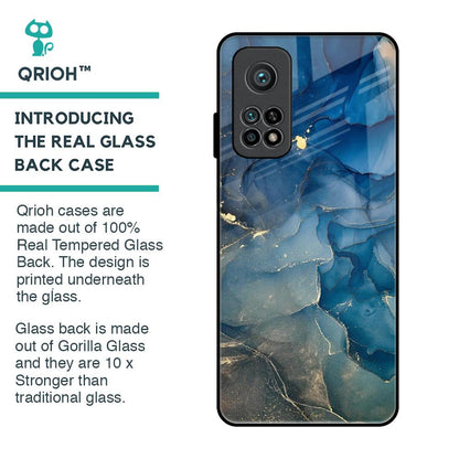 Blue Cool Marble Glass Case for Xiaomi Mi 10T Pro