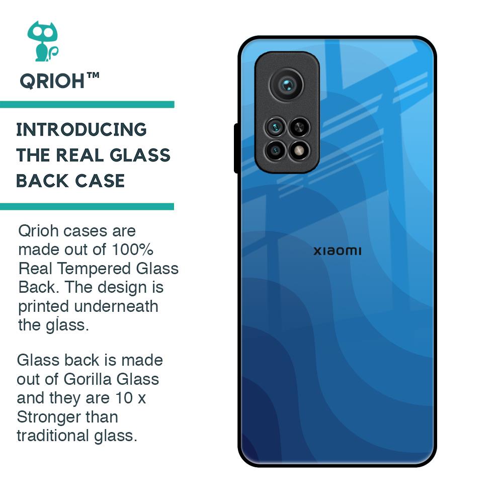 Blue Wave Abstract Glass Case for Xiaomi Mi 10T Pro