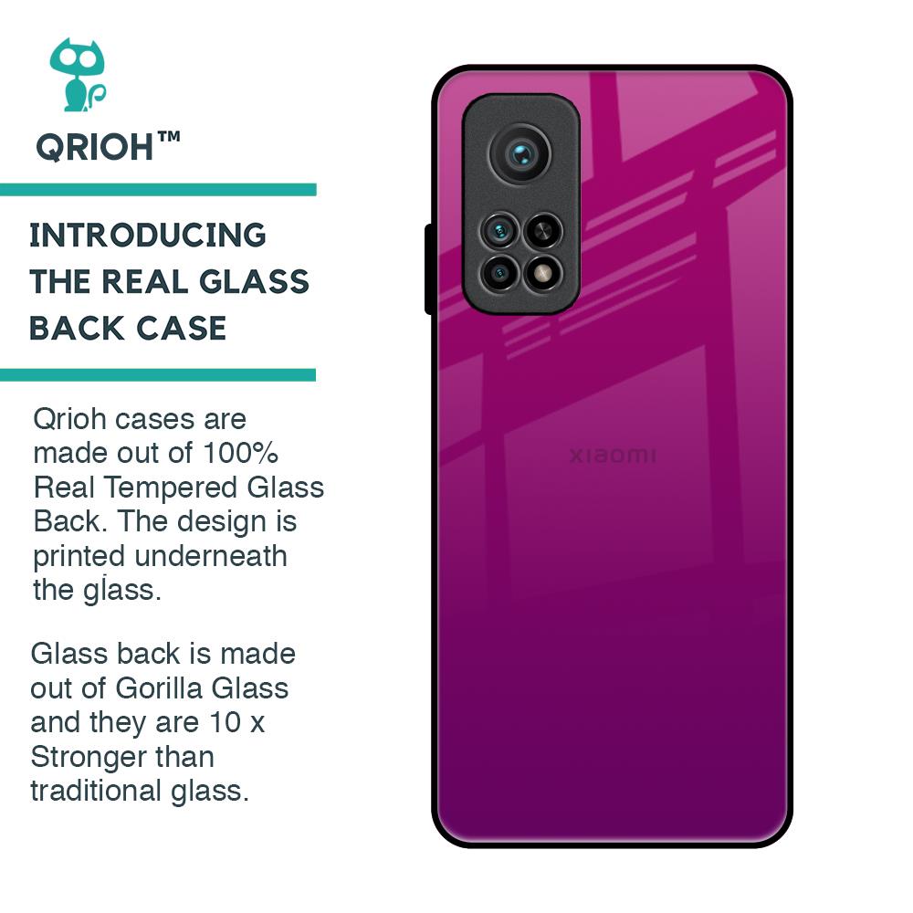 Magenta Gradient Glass Case For Xiaomi Mi 10T Pro
