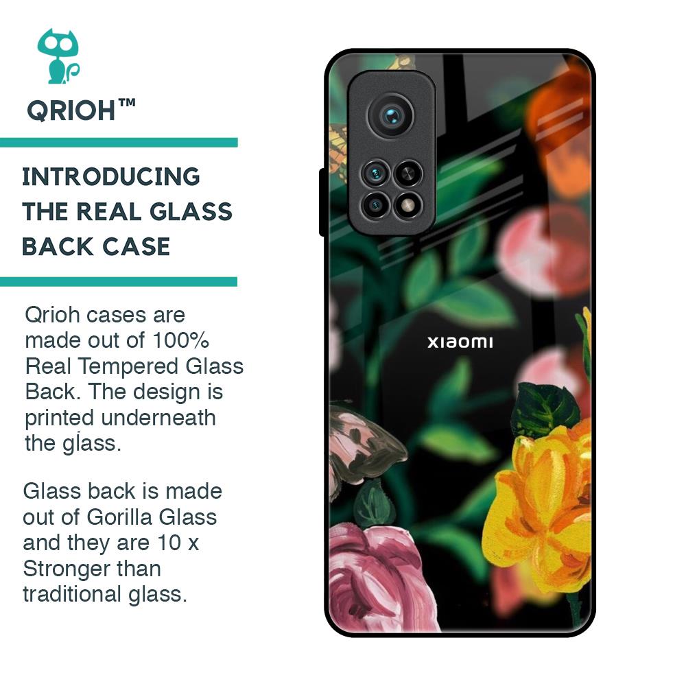 Flowers & Butterfly Glass Case for Xiaomi Mi 10T Pro
