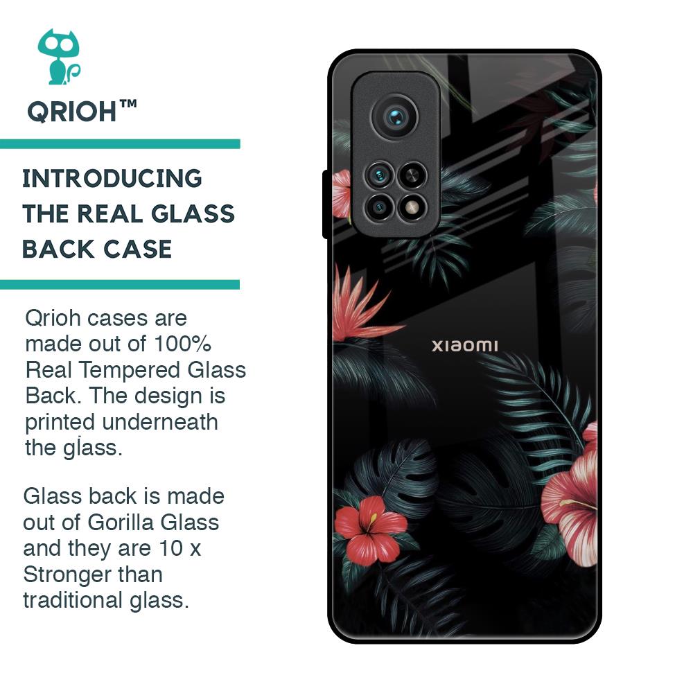 Tropical Art Flower Glass Case for Xiaomi Mi 10T Pro