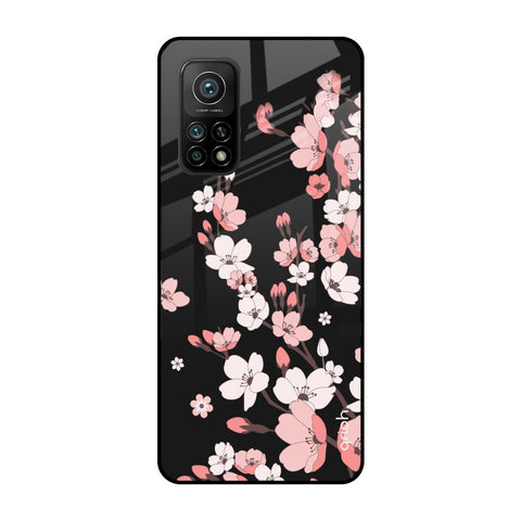 Black Cherry Blossom Mi 10T Pro Glass Cases & Covers Online