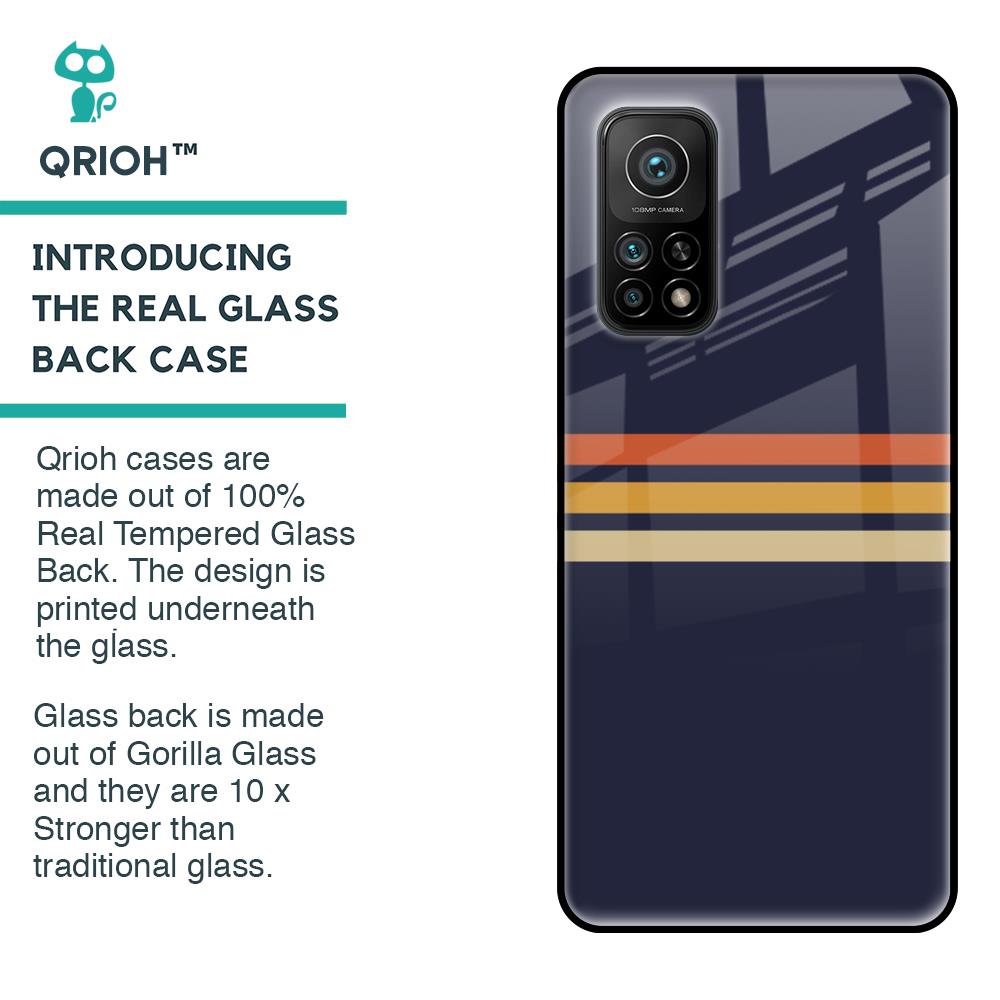 Tricolor Stripes Glass Case For Xiaomi Mi 10T Pro