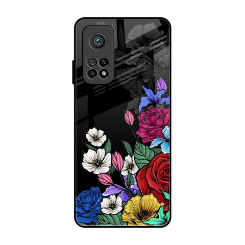 Rose Flower Bunch Art Xiaomi Mi 10T Glass Back Cover Online