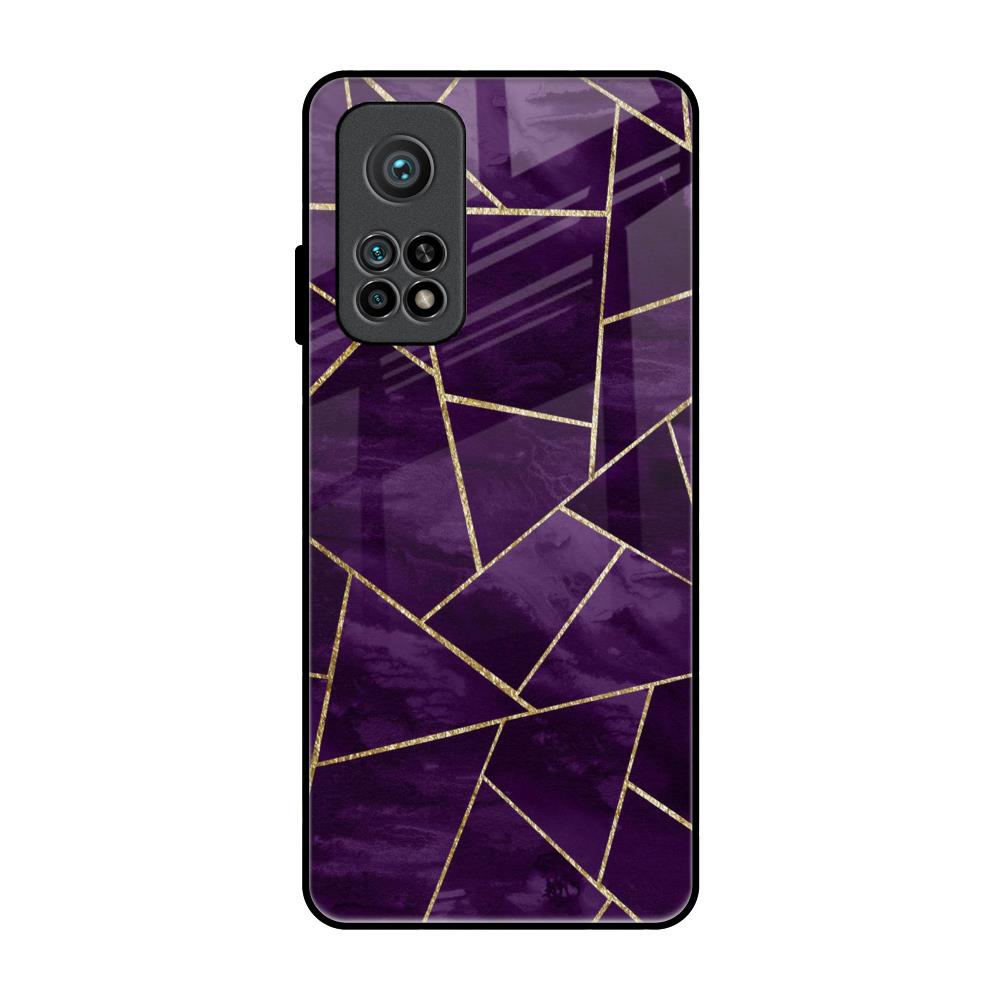Geometric Purple Xiaomi Mi 10T Glass Back Cover Online