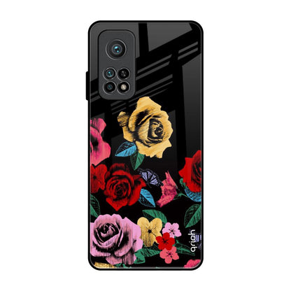 Floral Decorative Xiaomi Mi 10T Glass Back Cover Online