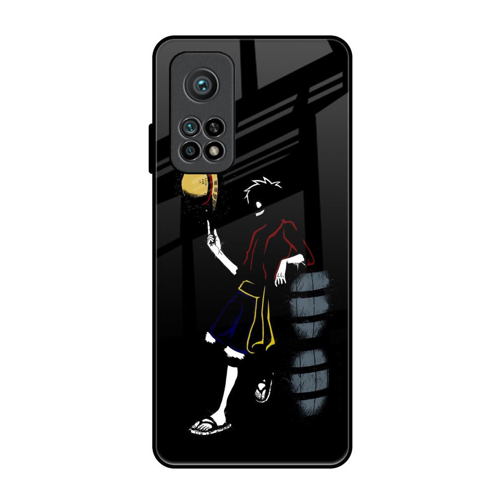 Luffy Line Art Xiaomi Mi 10T Glass Back Cover Online