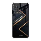 Sleek Golden & Navy Xiaomi Mi 10T Glass Back Cover Online