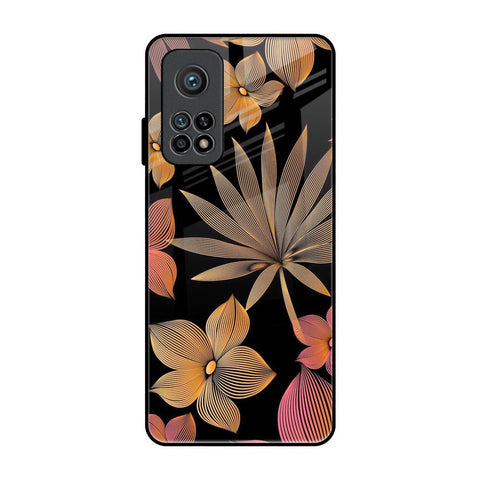 Lines Pattern Flowers Xiaomi Mi 10T Glass Back Cover Online
