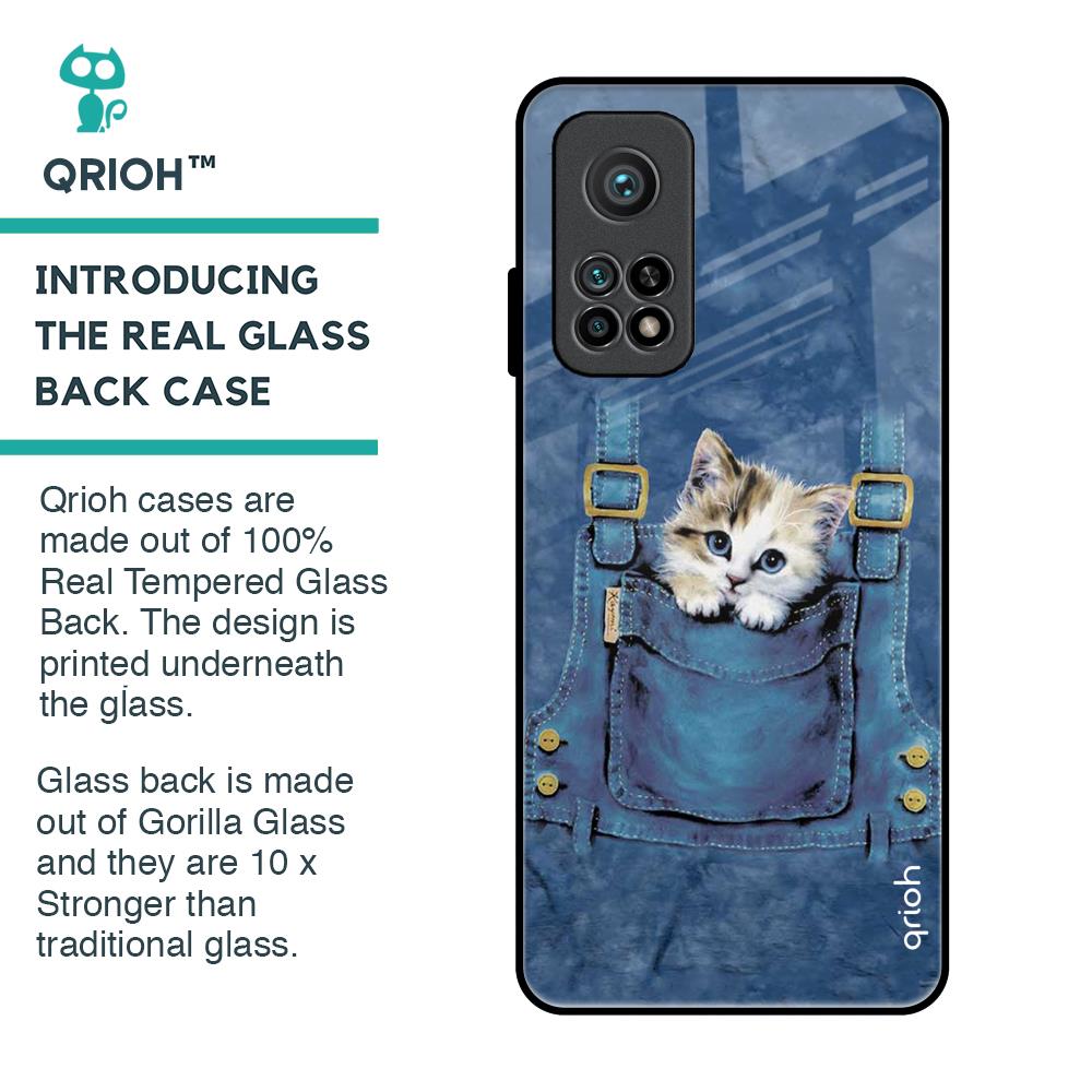 Kitty In Pocket Glass Case For Xiaomi Mi 10T