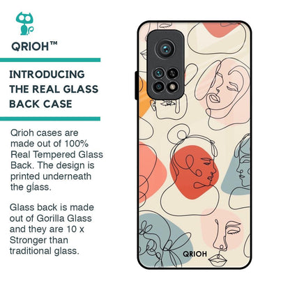 Abstract Faces Glass Case for Xiaomi Mi 10T