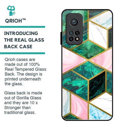 Seamless Green Marble Glass Case for Xiaomi Mi 10T