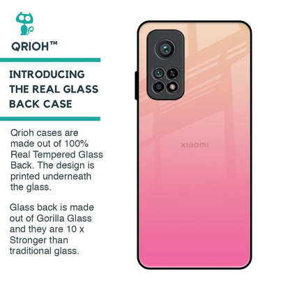 Pastel Pink Gradient Glass Case For Xiaomi Mi 10T