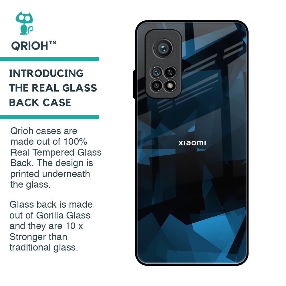 Polygonal Blue Box Glass Case For Xiaomi Mi 10T